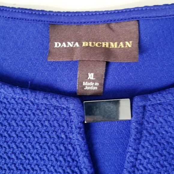 Dana Buchman Royal Blue Knit Blouse‎ Top Size Extra Large - Picture 4 of 7